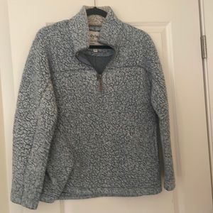 Light blue/gray barely worn fleece half zip pullover. W size small.